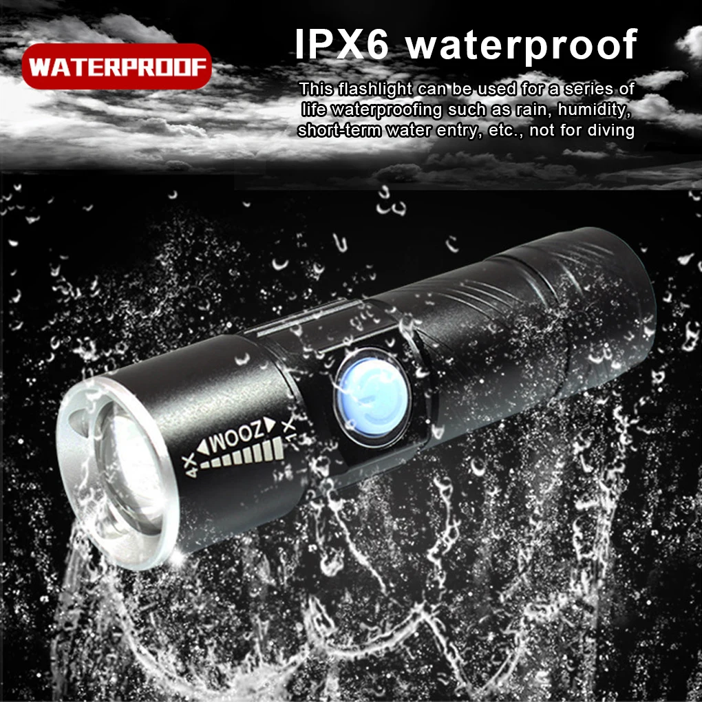 

Фонарик из алюминиевого сплава ручная USB зарядка аккумуляторная батарея