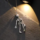 Ожерелье с серебряной оправой скелета, чокер, колдовские украшения в стиле панк, кулон с тыквой, ювелирные изделия, ожерелье с черепом в готическом стиле для Хэллоуина, подарки для детей