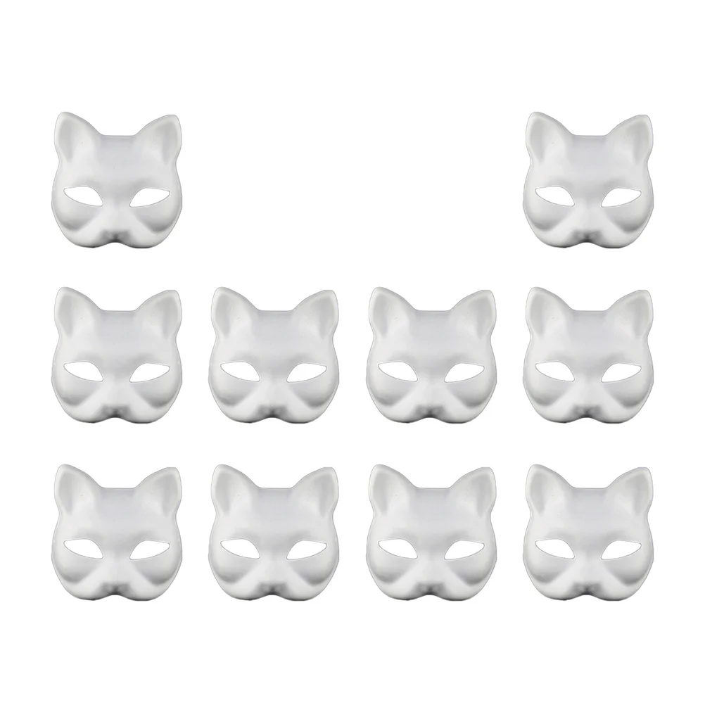 

10 Pcs Diy Blank Masks Opera Masks Paper Masks Decorate Kids Costume Plain Masks Decorate Paper Cat Mask Decor Men