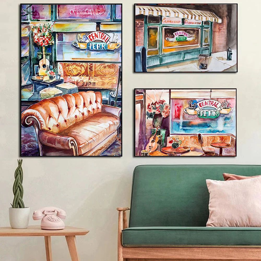 

Постер на холсте «классические друзья», Настенная картина с изображением центрального перка для гостиной, домашний декор, абстрактная картина для кафе, пейзажа