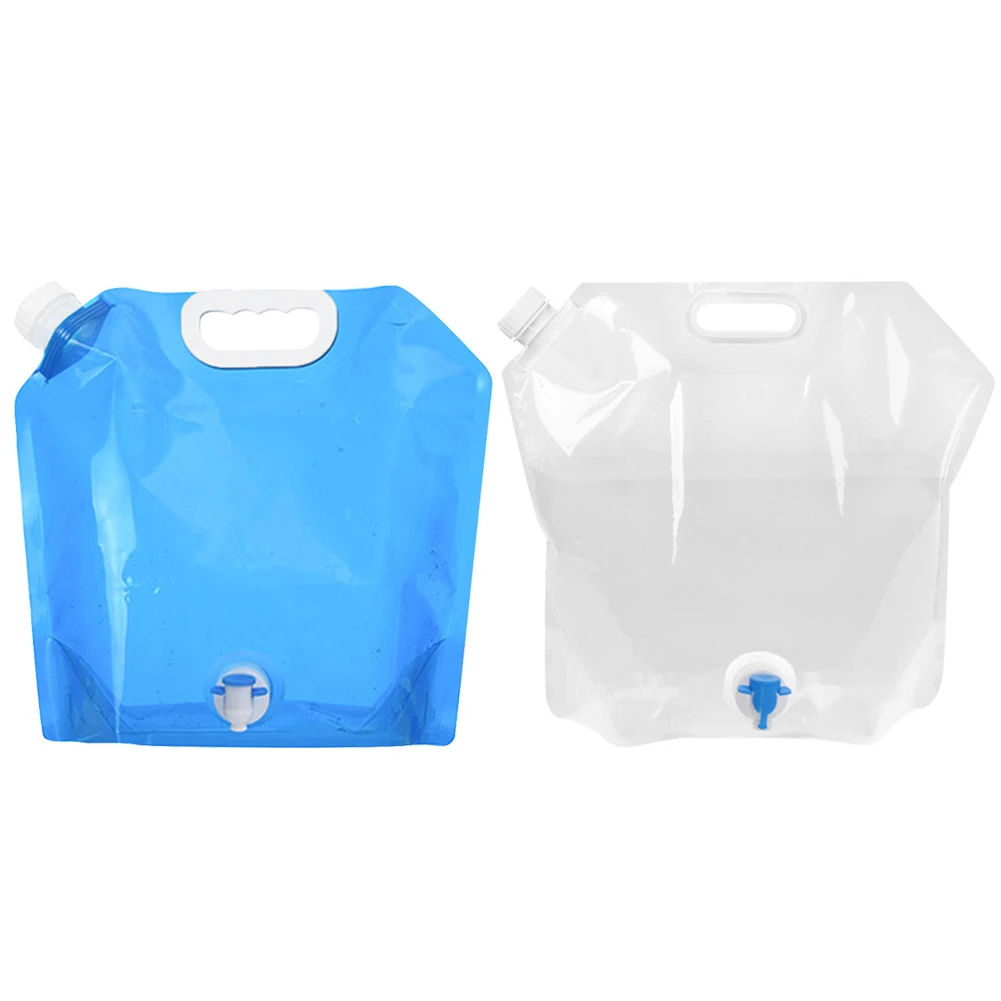 

2pcs Camping Water Bag Container Portable Foldable Outdoor Hiking Sport Water Bag Drinking Storage Pack Camp Equipment