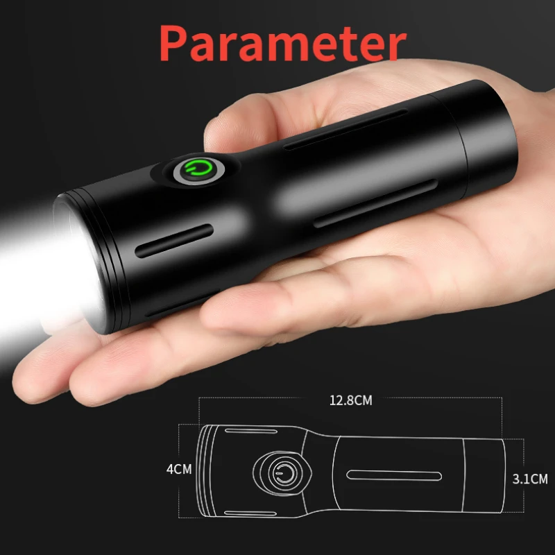 Миниатюрный фонарик T40 мощный аварийный фонарь с высоким лучом из алюминиевого