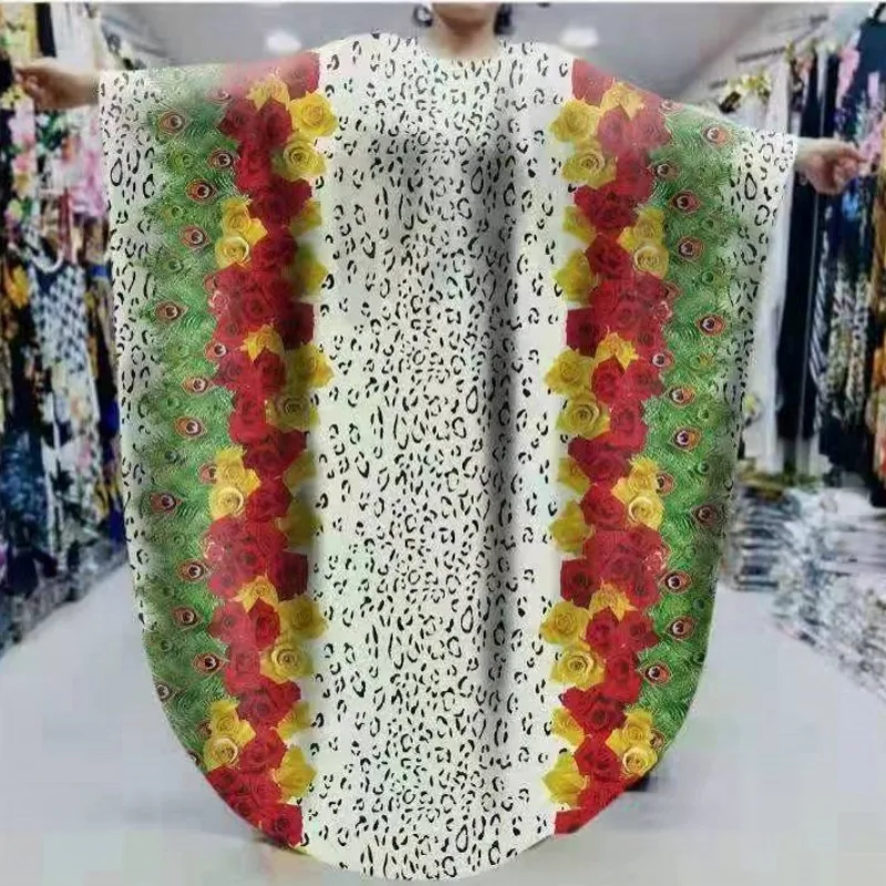 

Dashiki African Dresses For Women Africa Clothing Spring Elegant Fashion Floral Print O-Neck Loose Gown Robe Muslim Lady Vestido