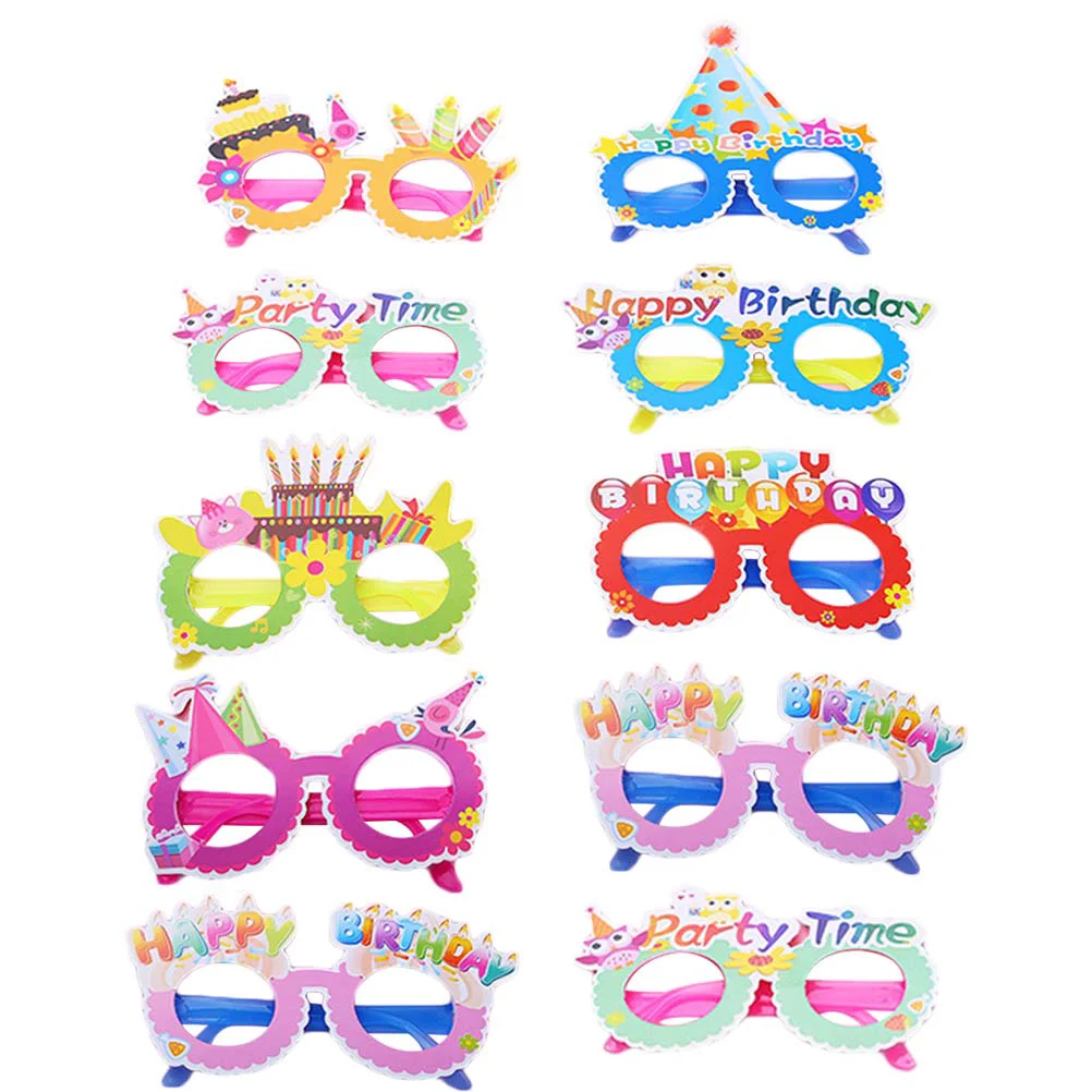 

Очаровательные красочные очки для дня рождения, 10 шт., солнцезащитные очки, украшения для вечеринки для девочек, детей, мальчиков