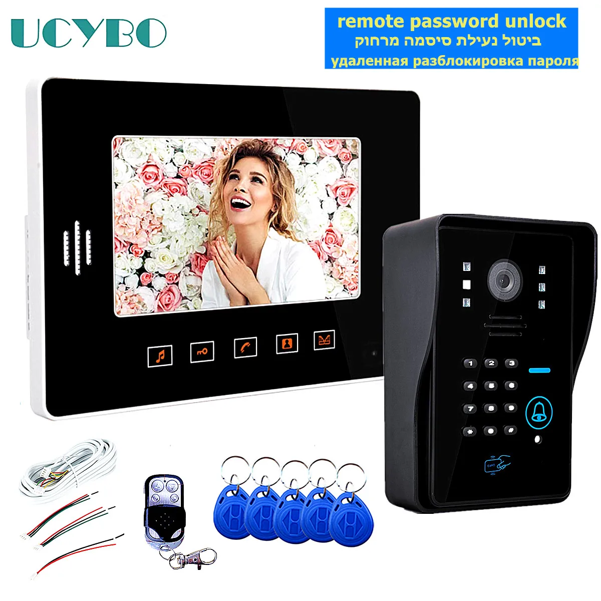 Домофон для домашней квартиры беспроводной дверной звонок с камерой и паролем