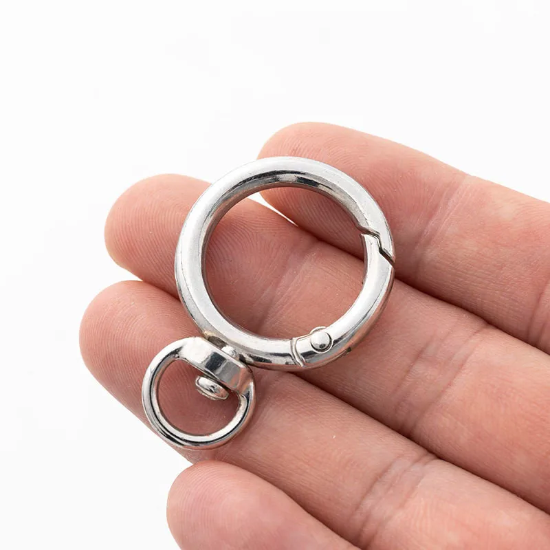 5pcs/Lot Metal Hook Keychain Buckle O Ring Clasp Bag Strap Hanging Buckles Decoration Sanpd Rings Hooks Keyring Accessory - купить по