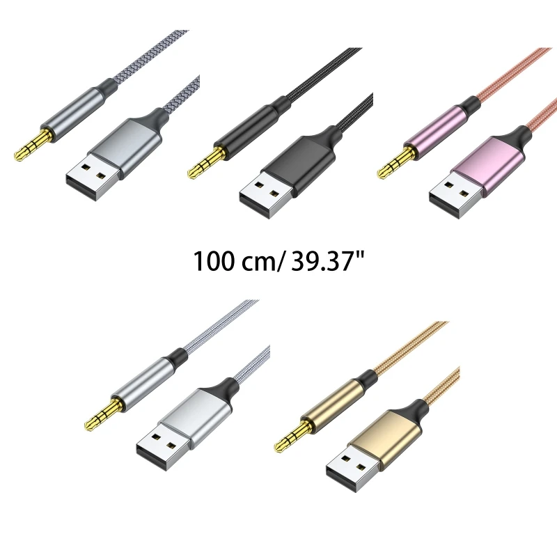 

3.5mm Male AUX Jack to USB Male USB to Aux Cable USB Adapter Not Applicable to Charging MP3 TV USB Ports