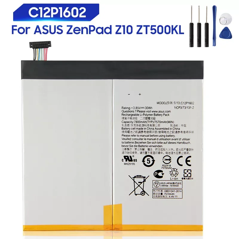 

NEW Original Replacement Battery For ASUS ZenPad Z10 ZT500KL C12P1602 Genuine Tablet Battery 7800mAh