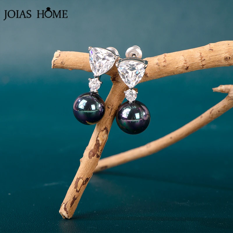 

Простой серебряный 925 пробы капли для ушей JoiasHome для женщин модные искусственные голубые бриллиантовые ювелирные изделия для вечерние в подарок