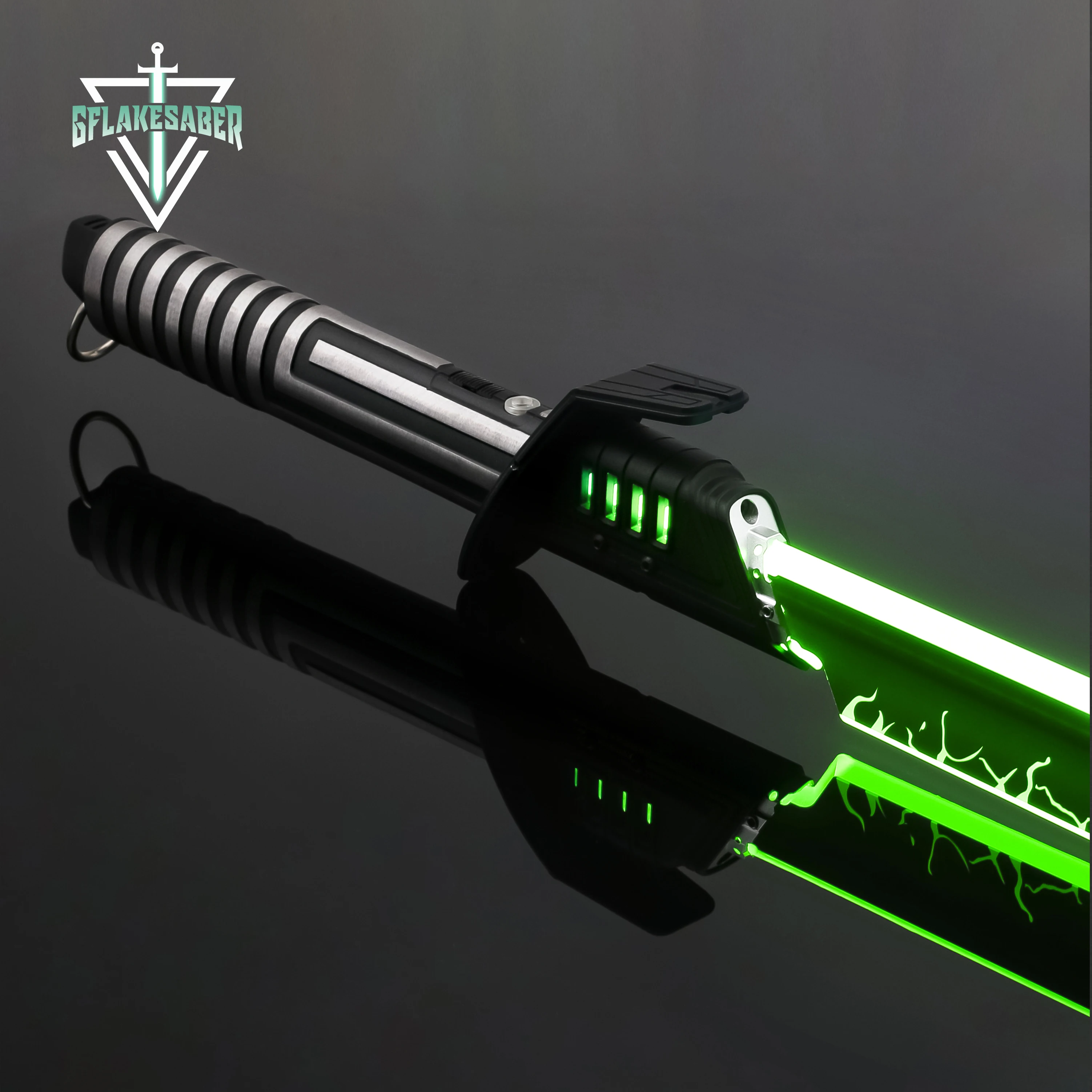 TXQSABER Darksaber Black-Bladed Lightsaber Metal Handle Heavy Dueling Neo Pixel Light Saber with Flat Blade Jedi Laser Sword