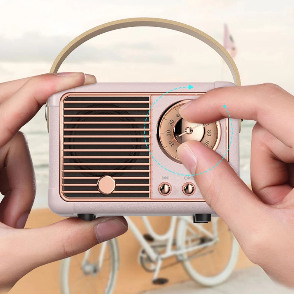 Retro Bluetooth-compatible Speaker Classical Subwoofer Mini Travel Music Player 360° Surround High-Fidelity Sound - купить по