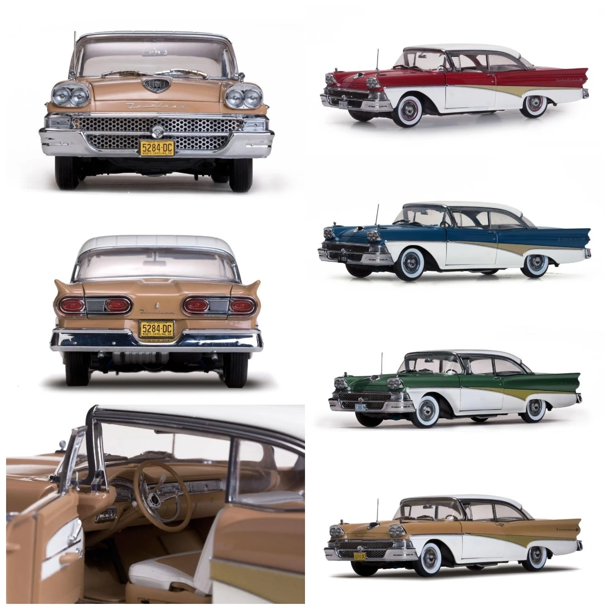 

SunStar 1:18 для Ford Fairlane 500 HardTop 1958, Классические автомобили из сплава, полностью открытые, ограниченная серия, металлическая модель, фотоподарок