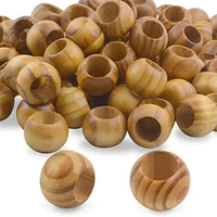 100 pieces 20mm diameter round loose spacer beads large hole 10mm wooden craft beads with beautiful grain for diy handmade