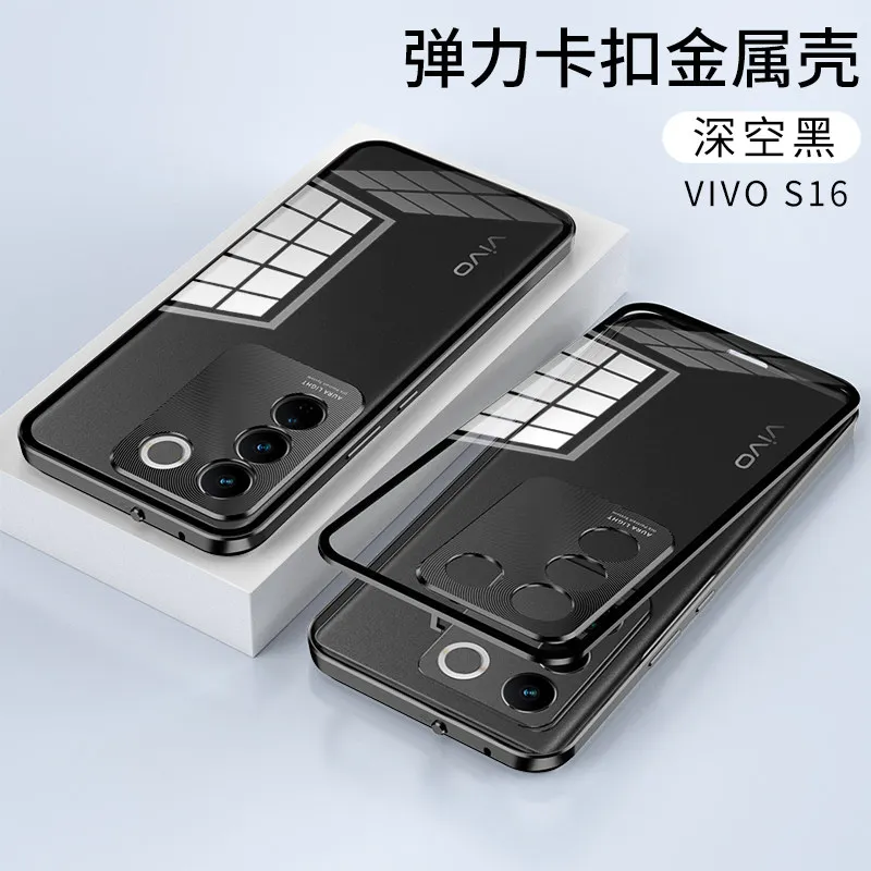 

Аксессуары для Vivo V27 VivoV27 V2231 V2246, металлический бампер с прозрачным закаленным стеклом, задняя крышка, жесткая фотография для Vivo V27 Pro V27Pro V2230