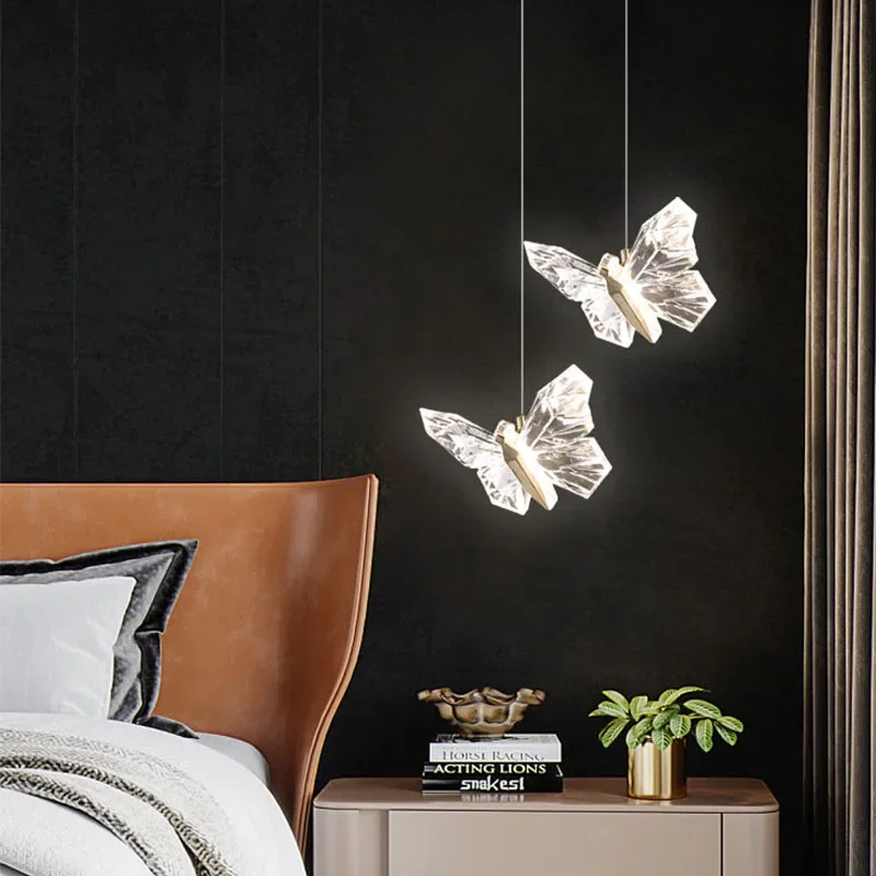 Скандинавские светодиодные подвесные светильники золотые акриловые