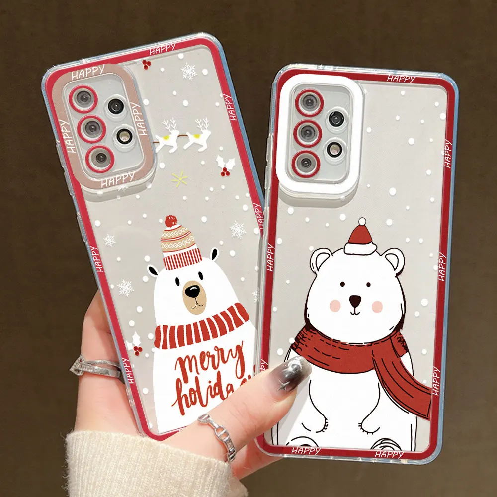 Soft TPU Phone Case For Samsung S24 Ultra A55 A54 5G Funda S23 S22 S21 A52S A53 A33 A35 A34 A71 A73 A05S A03 A72 Christmas Cover