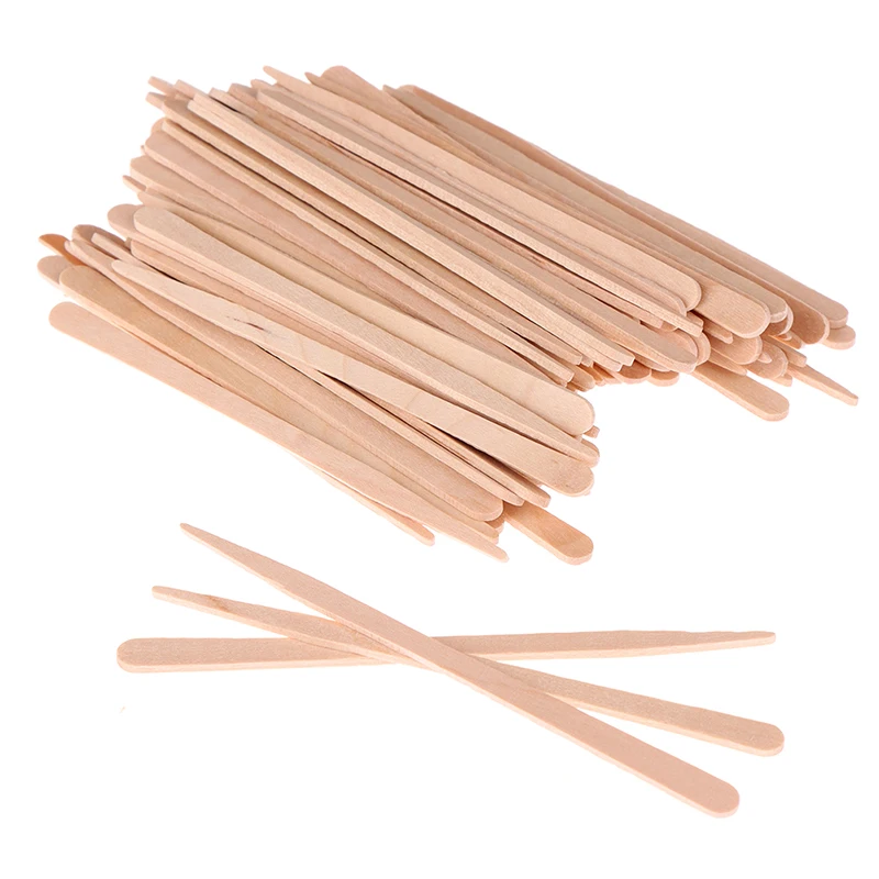 100PCS Woman Wooden Body Hair Removal Sticks Wax Waxing Disposable Beauty Toiletry Kits Wood Tongue Depressor Spatula - купить по