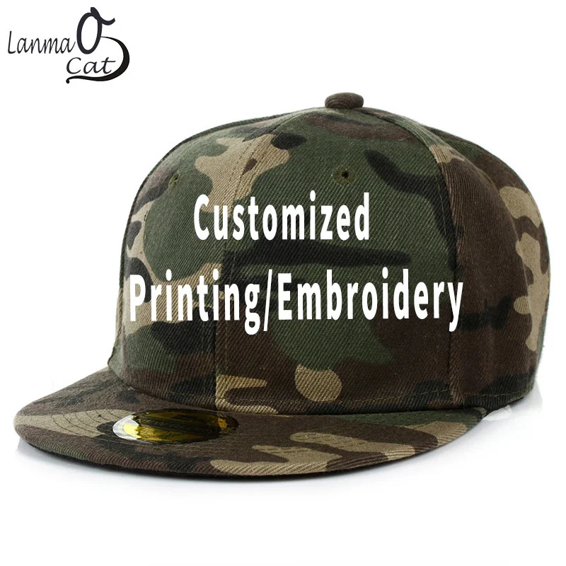 Lanmaocat Camouflage cap Snapback Hip Hop Caps Adults Men or Women Unisex kids Custom logo Printed or Embroidery fashion Hats