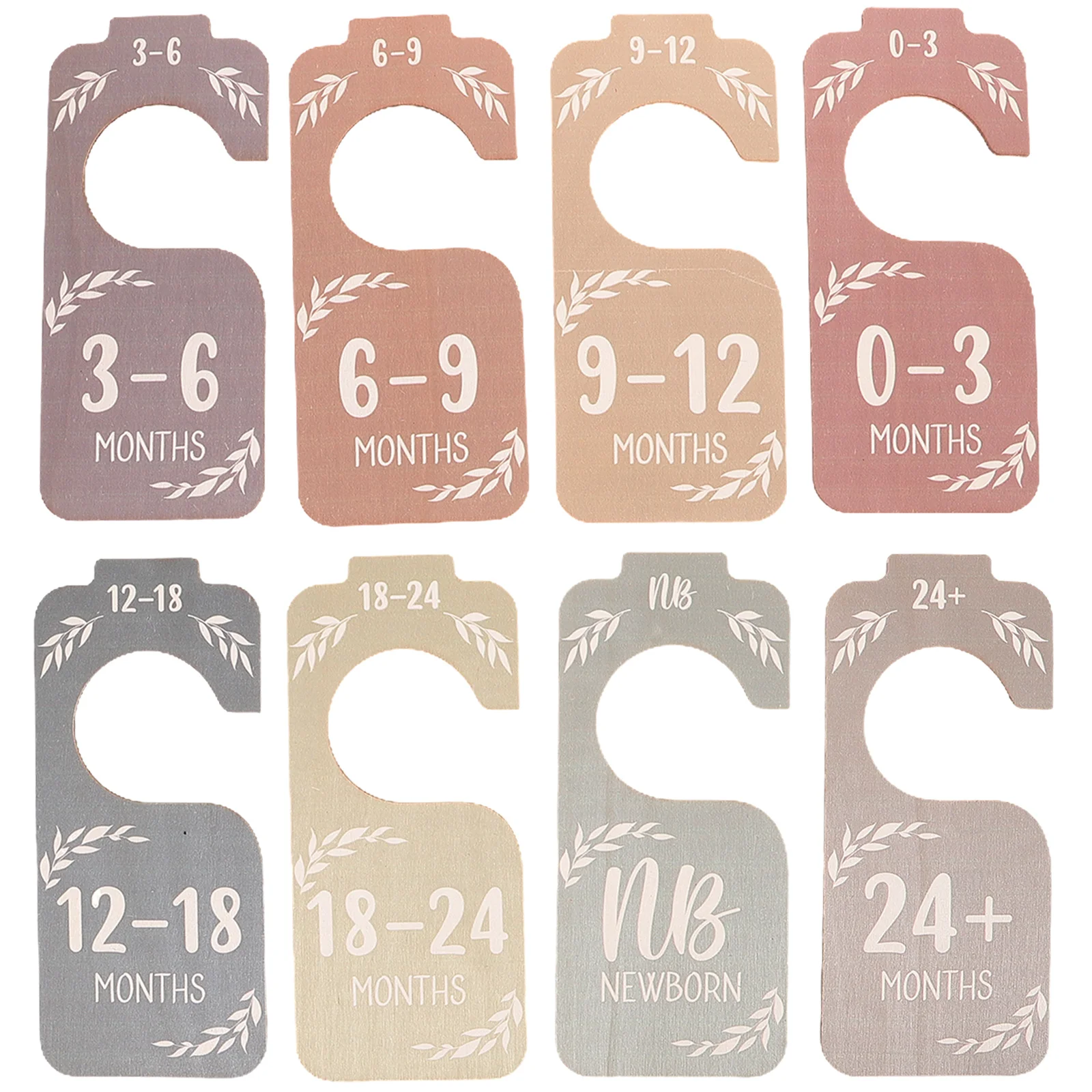 

8 pcs Wooden Infant Baby Clothes Hangerss Baby Clothes Size Organizer Dividers for Closet