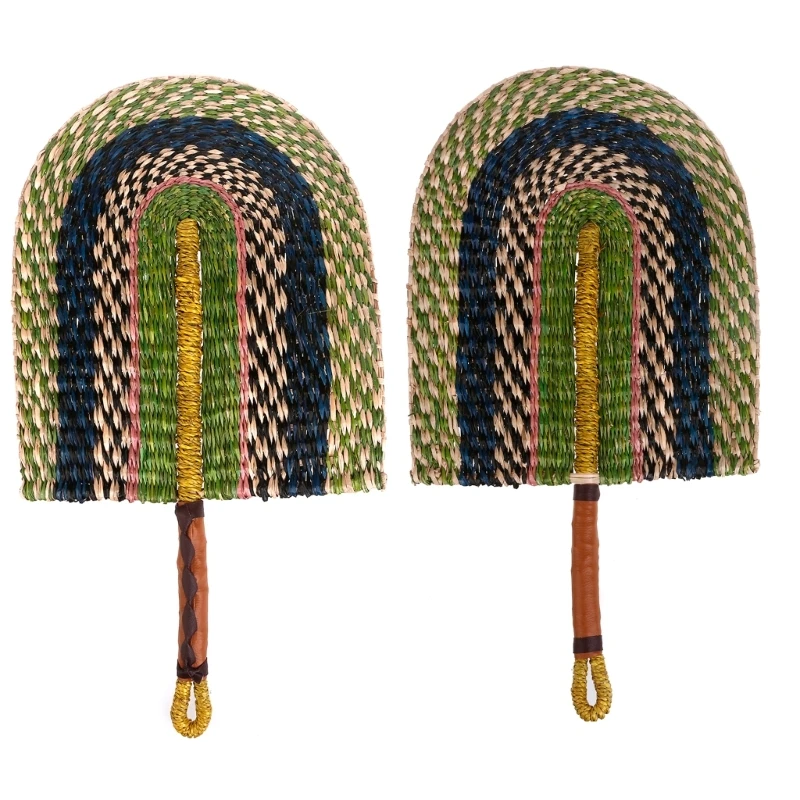 Новый ручной плетеный натуральный соломенный веер в стиле бохо декоративный