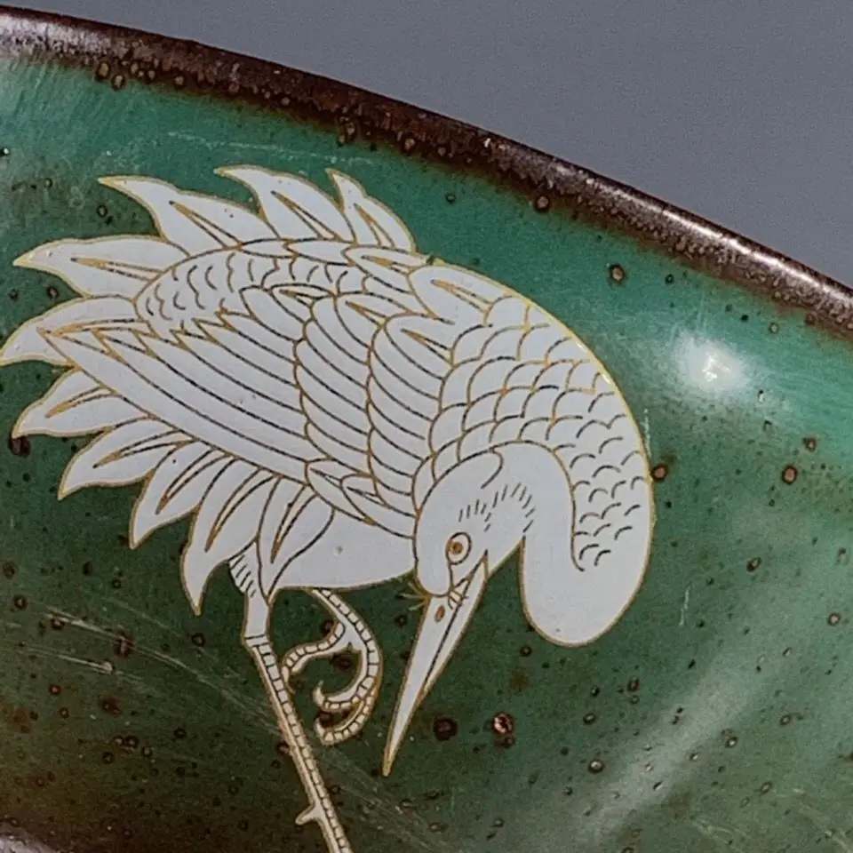 Китайская песня Jian печь зеленая глазурь фарфоровый кран фотографический 4 92