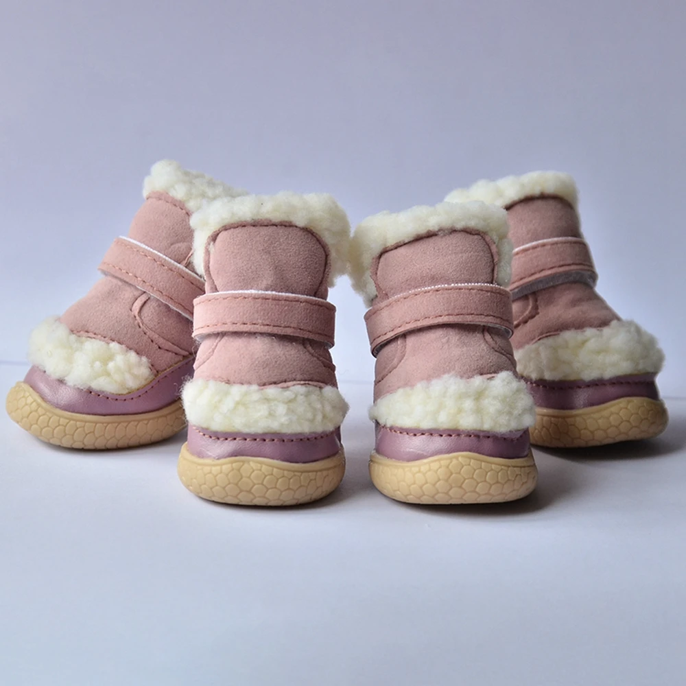 

Зимняя обувь для домашних животных, 4 шт./компл., водонепроницаемые сапоги от дождя и снега, нескользящая подошва для маленьких собак, щенков, чихуахуа, Йорков, защита лап домашних животных