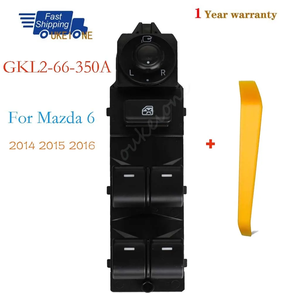 

GKL2-66-350A для Mazda 6 2014 2015 2016, электрический переключатель стеклоподъемника, регулятор управления, кнопка, детали, автомобильные аксессуары