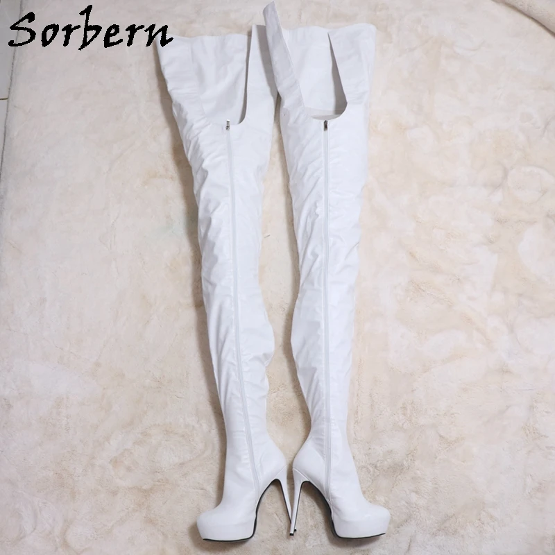 Sorbern Customized Super Long Boots Unisex Invisible Platform Shoes Fetish High Heel Crotch Inside 85Cm Outside 140Cm