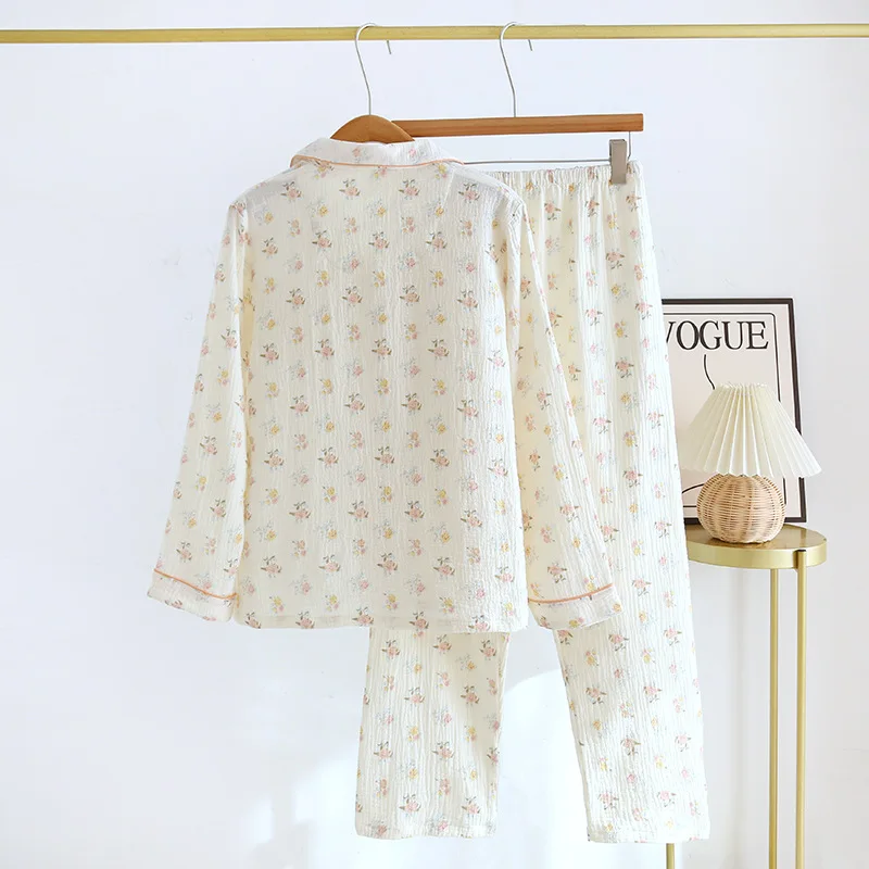 Хлопковые Пижамные комплекты из двух предметов одежда для сна мягкая отдыха