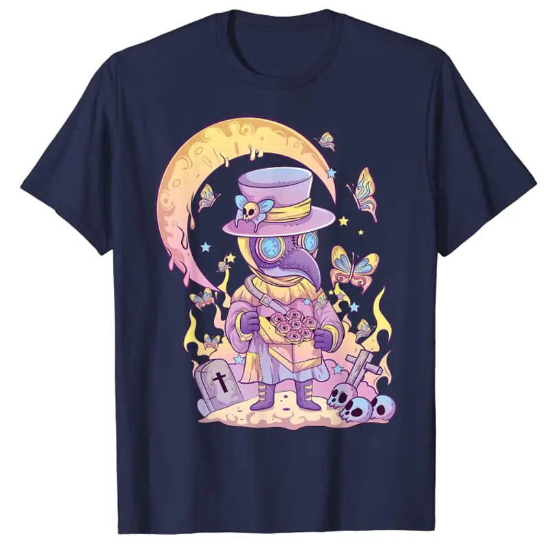 

Pastel Goth Cute Creepy Plague Doctor Kawaii Menhera Wiccan T-Shirt Halloween Costume Gifts Anime Aesthetic Girls Clothes