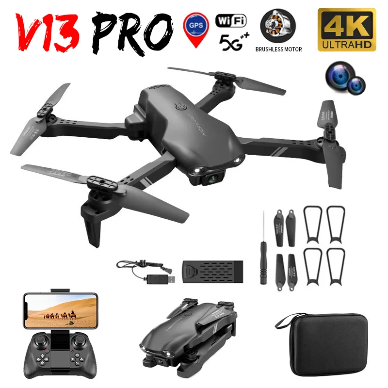 

Мини-Дрон V13 с камерой 4K HD, Wi-Fi, FPV, 1080P