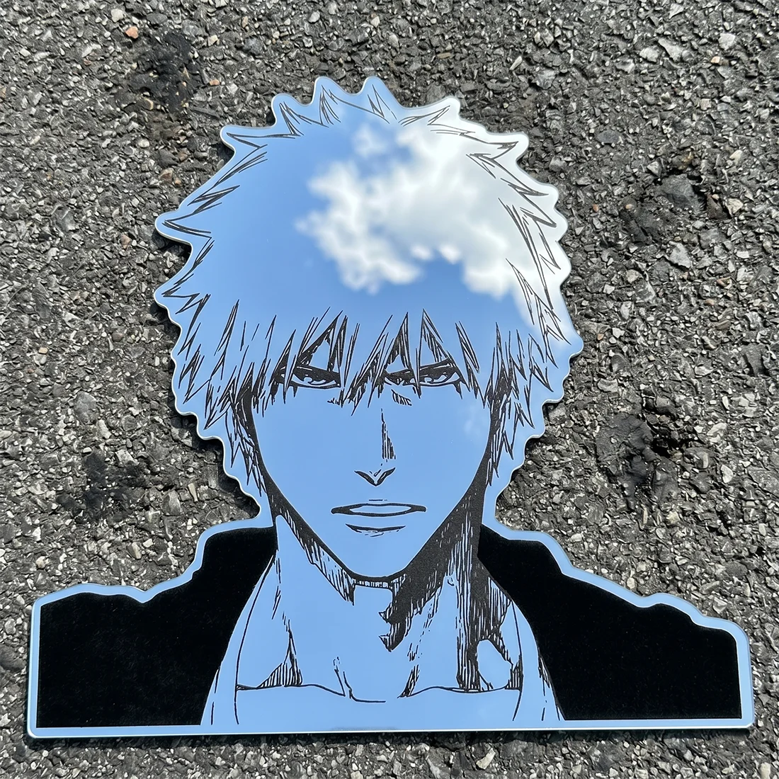 Фото Аниме-зеркало BLEACH Ichigo, настенное, самоклеящееся, акриловое, декоративное, для фанатов, для спальни, настенный декор, подарок №3