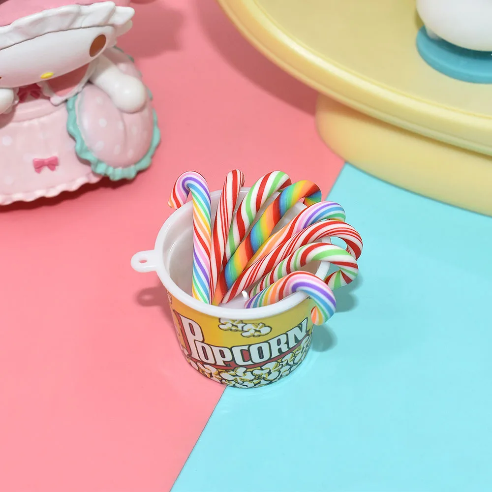 

10pcs Decor Accessories Simulation Mini Soft Clay Candy Polym Clay Sprinkl Fairy Diy House Decoration Cute Candy Cane Miniatur