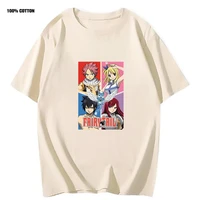 anime fairy tail shirt 1000 years quest tshirt womens short sleeve top 100cotton oversized y2k clothes male tees men clothing