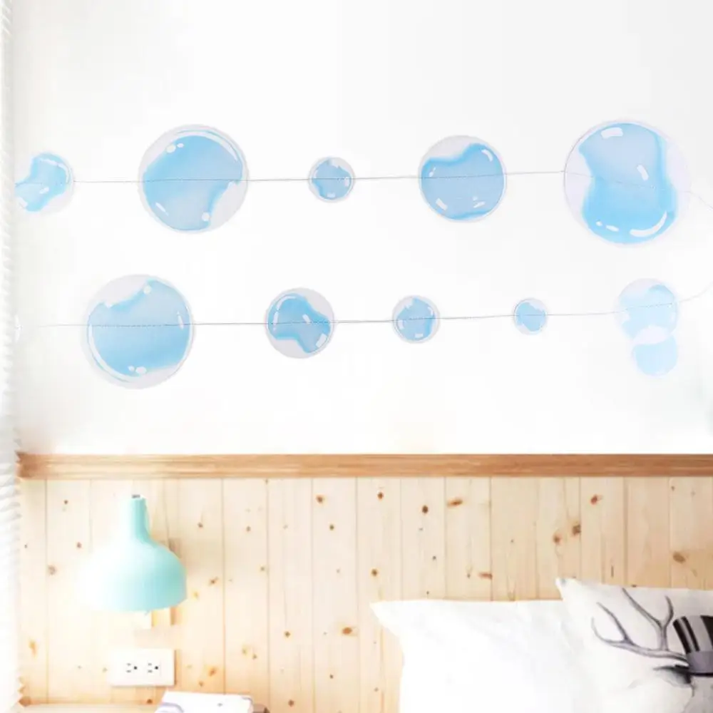 

Colorful Romantic for Party Decor Bubble Circle Banner Wall Hanging Garlands Bubble Ribbon Bubble Paper Skewers