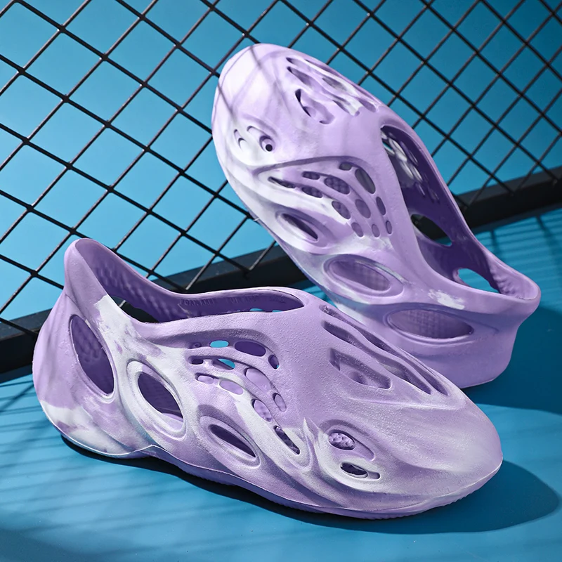 

Мужские туфли с отверстиями летние мужские пляжные шлепанцы EVA светильник Мягкие Шлепанцы женская обувь мужские сандалии на плоской подошв...