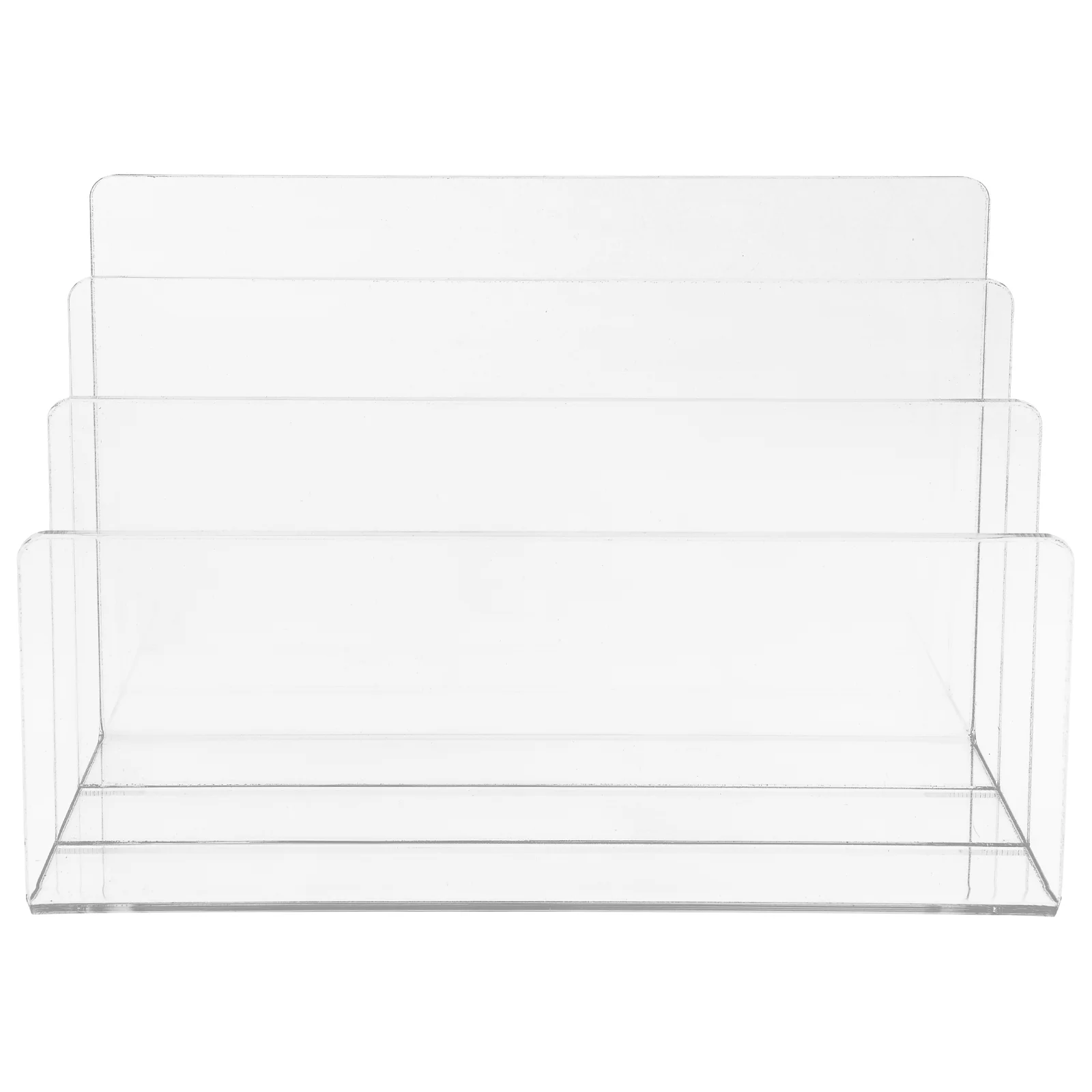 

Acrylic File Holder Desk Book Organizer Folder Office Bookend Table Multi-grid Clear Support for books