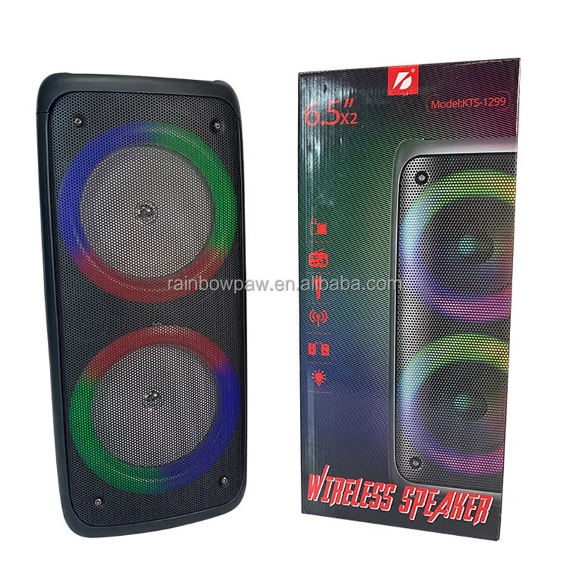 KTS-1299 двойной 2 5-дюймовый портативный беспроводной RGB-динамик с голубыми зубьями