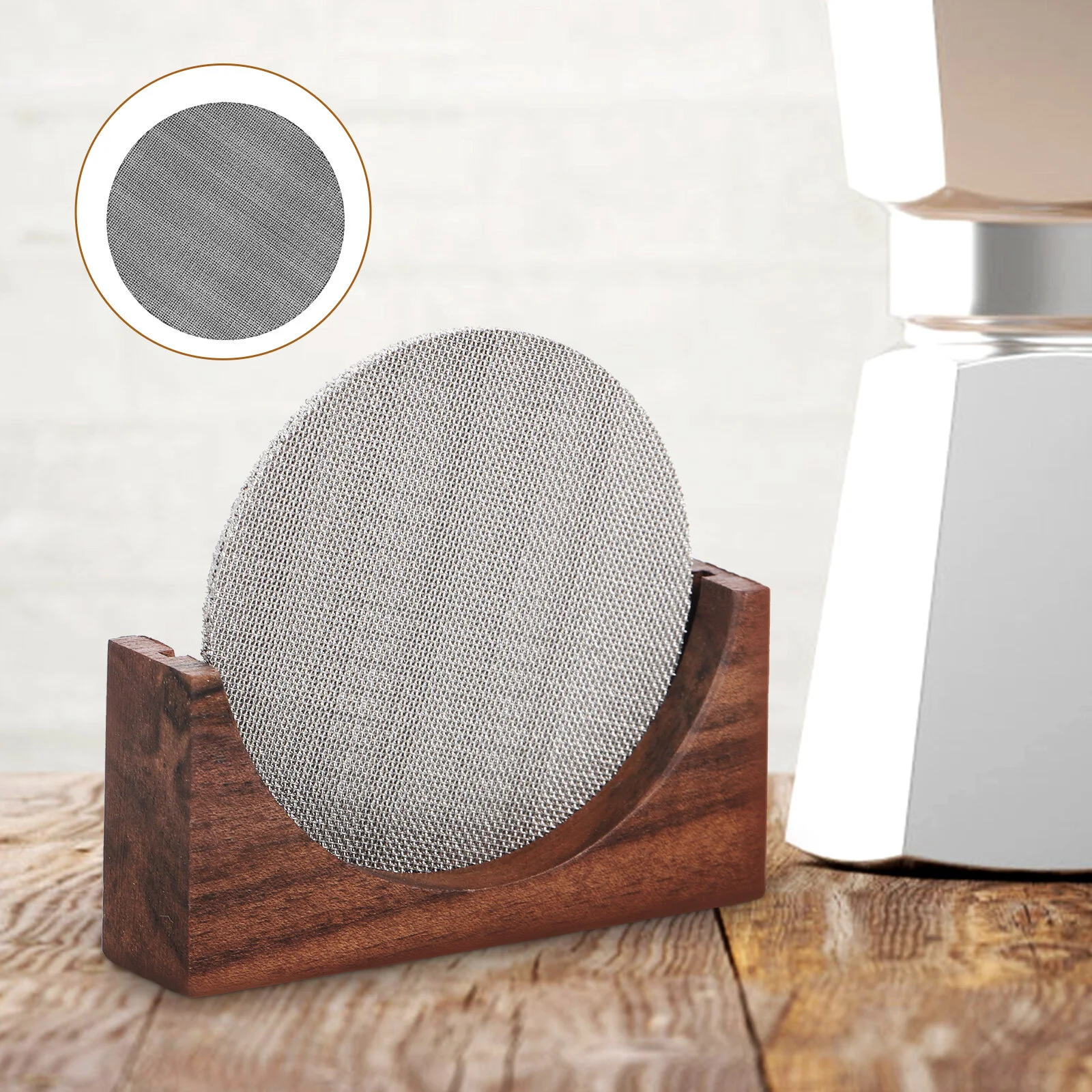 

Puck Stainless Steel Strainer Espresso Filter Mesh Pressurize Coffee Maker Screen 316 Convenient Office