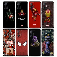 marvel phone case for xiaomi mi 11i 12 12x 11 11x 11t poco x3 nfc m3 pro f3 gt m4 case soft silicone cover marvel hero series