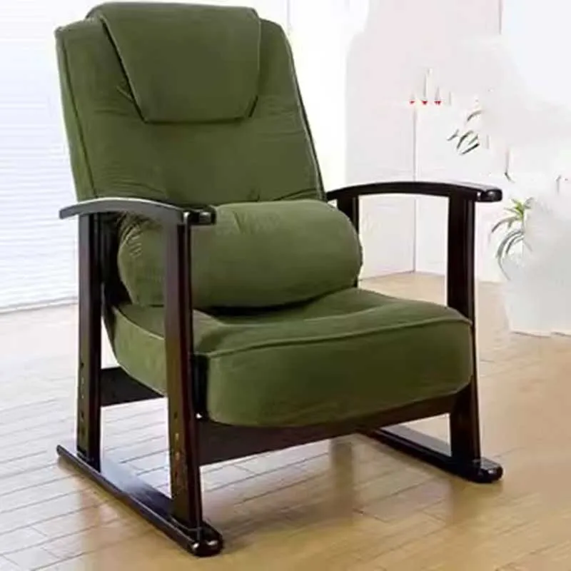 Зеленые стулья для гостиной Kawaii деревянные эластичные одиночные роскошные