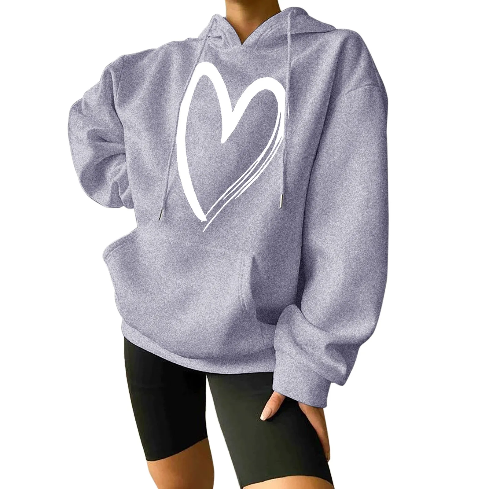 

Женская Повседневная Толстовка с длинным рукавом и круглым вырезом