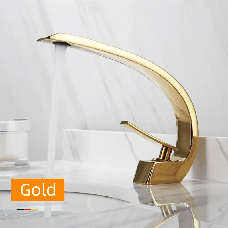 

Black/Silver/Gold Basin Faucets Brass Single Handle Bathroom Mixing Faucet Cold Hot Water Deck Mounted Sink Mixer Taps Torneira