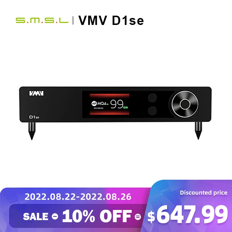 SMSL VMV D1se высококачественный аудио MQA DAC ES9038PRO DSD512 768 кГц 32 бит XMOS Bluetooth5.0 USB