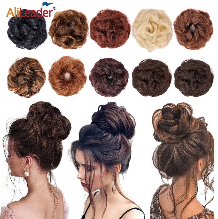 

5-дюймовый синтетический пучок волос, пучок волос, пучок, шиньон, женские кудрявые волосы, Пончик, эластичная лента, Пончик, прически «конски...