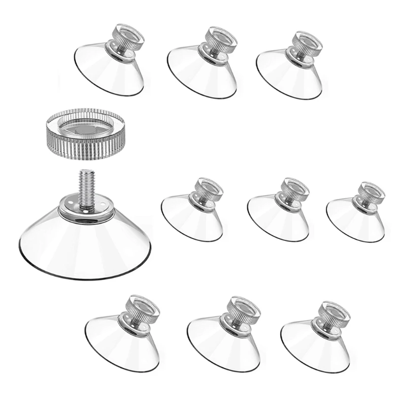 

4/10pcs Glass Suction Cup 40mm Clear PVC Plastic Sucker Pads Hooks for Extra Strong Adhesive Window Holder for Kitchen H R7UB