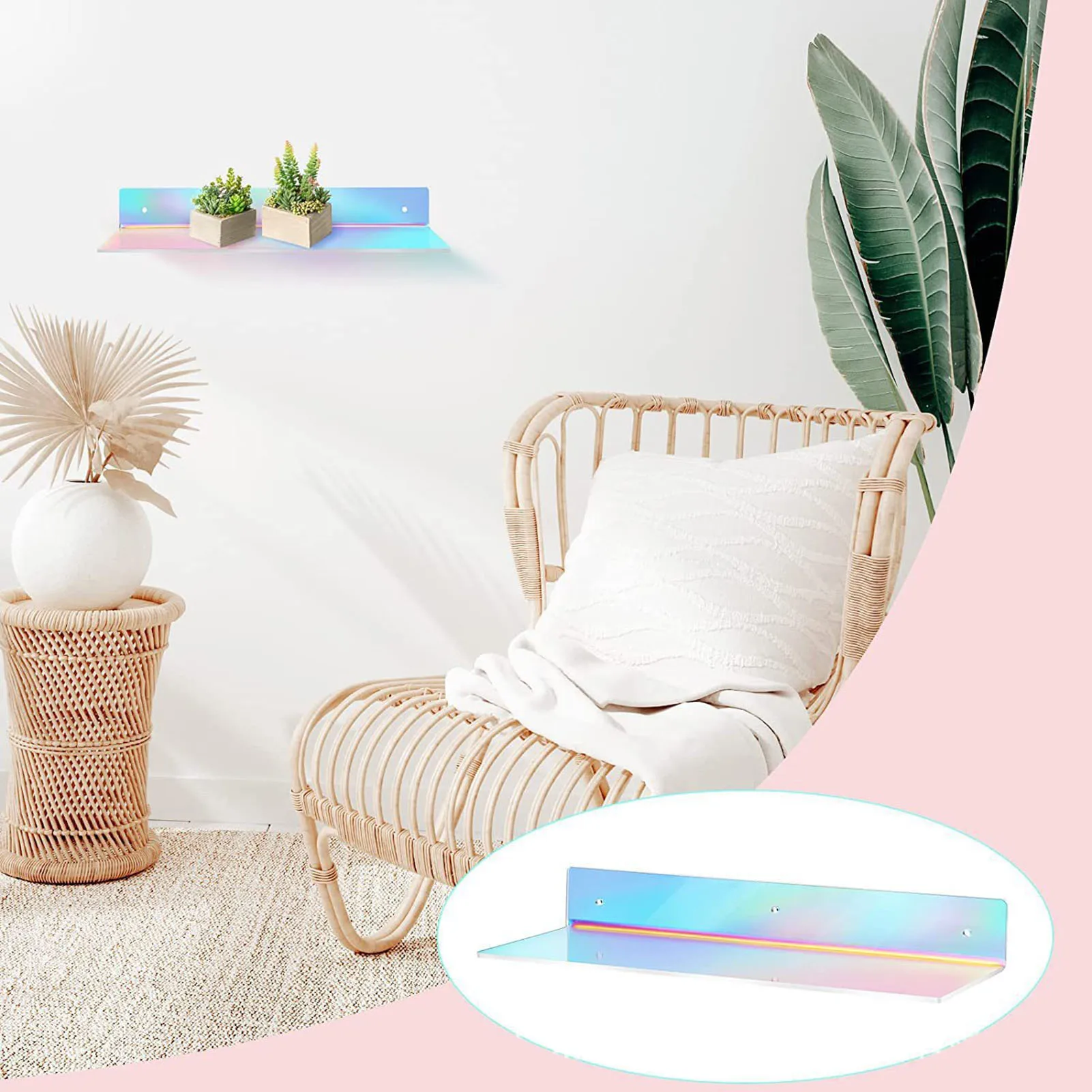 

Acrylic Floating Shelves 4Pcs Rainbow Acrylic Shelves Rainbow Colorful L Shape Rainbow Shelf Wall Mount Bracket For Bedroom
