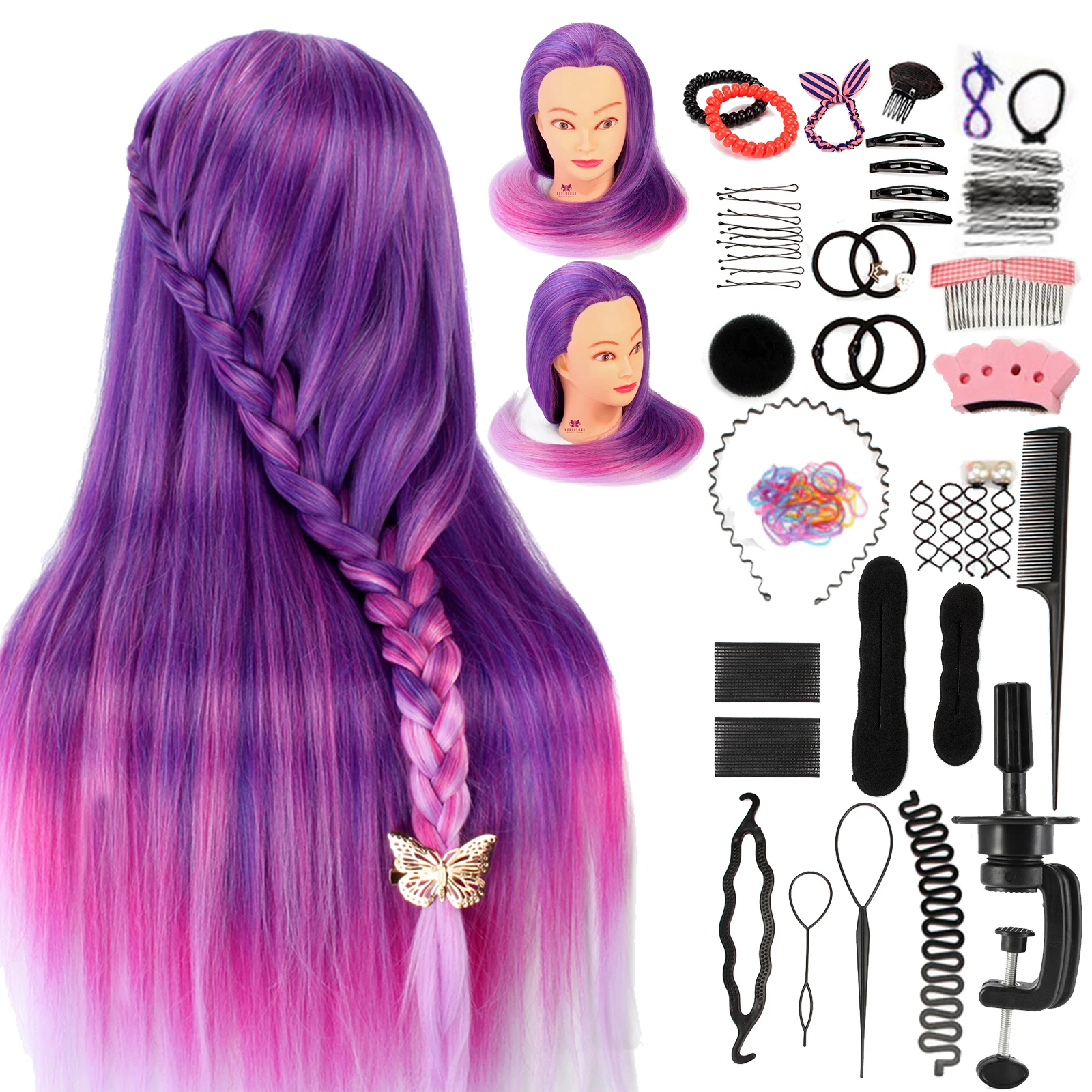 Ful Long Hair Mannequin Head For Hairstyles Professional Hairdressing Doll Heads For Practice Braiding