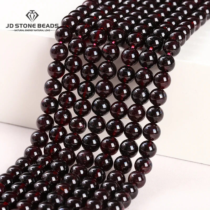 Оптовая продажа прекрасные Круглые Бусины Из Натурального темно-красного
