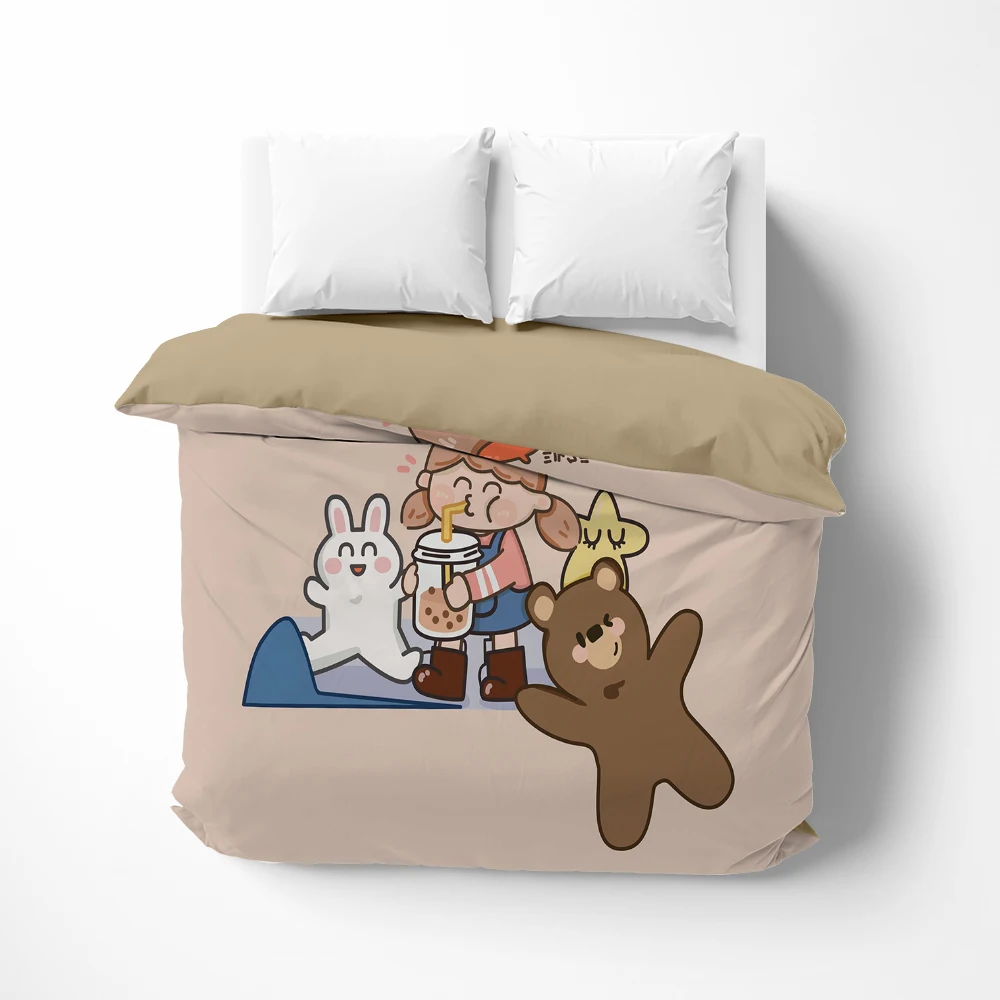 

3D Duvet cover Quilt/Blanket/Comfortable Case Luxury Bedding 135 140x200 150x200 for children baby kids Cartoon Cute bear